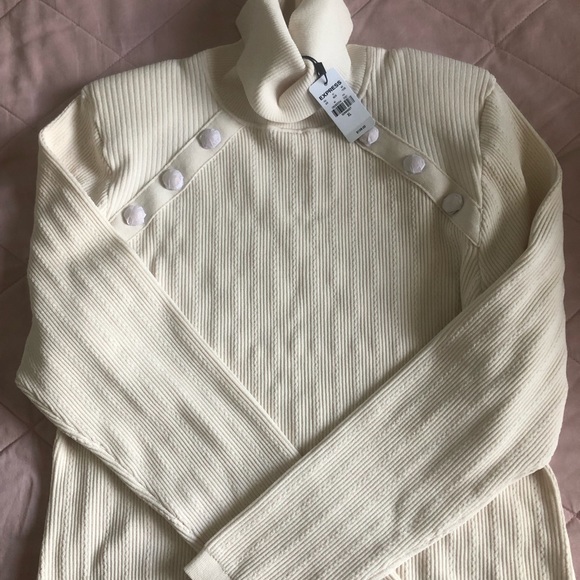 NWT Express gold button turtleneck sweater - Picture 2 of 6